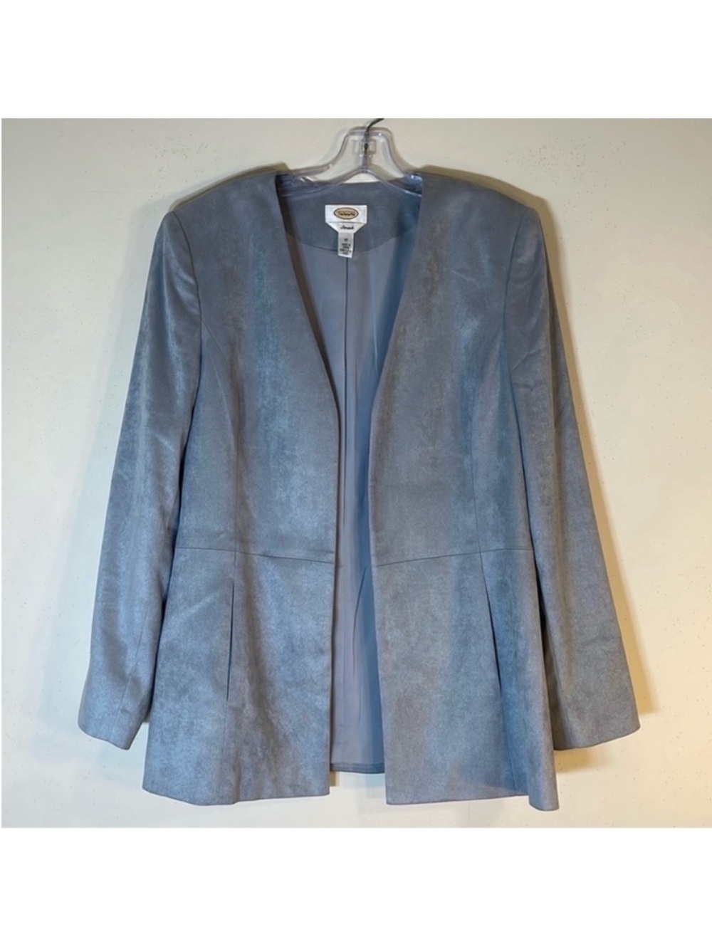 Talbots Faux Suede Open Front Jacket - Machine Washable. 12.